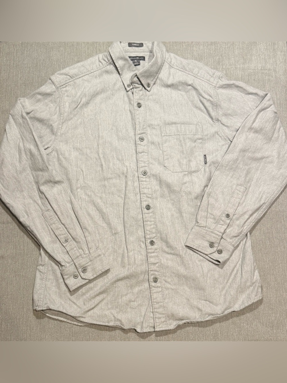 Eddie Bauer Light Gray Button-Up Shirt